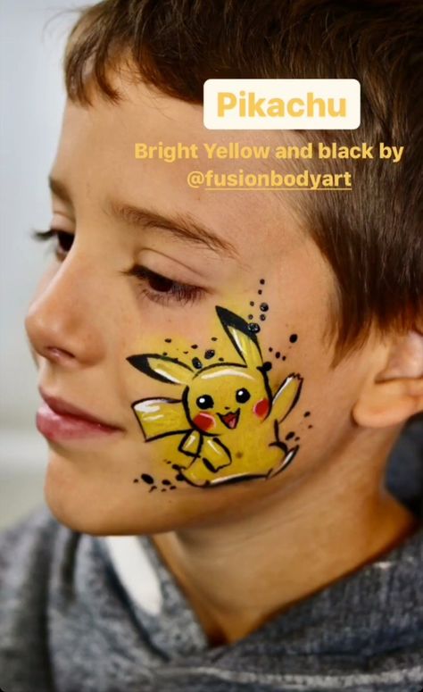 Kirby Face Paint, Anime Face Painting, Pokemon Face Paint, Pikachu Face Paint, Pokemon Facepaint, Minion Face Paint, Face Paint Easy, Face Paint Party, Easy Face Painting