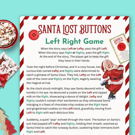 This Party Games item by millionwaystoprints has 4 favourites from Etsy shoppers. Is dispatched from United States. Listed on 22 Jul, 2024 Left Right Game For Kids, Left And Right Games For Christmas, Funny Christmas Stories, Left Right Game Story, Right Left Game, Left Right Christmas Game, Party Games Group, Gift Exchange Game, Christmas Gift Exchange Games