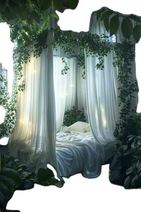 Surreal Room, Elven Bedroom, Forest Bedroom Aesthetic, Maximalism Aesthetic, Zen Bedroom Decor, Enchanted Forest Bedroom, Cozy Maximalism, Art Bedroom Ideas, Bedroom Aesthetic Cozy