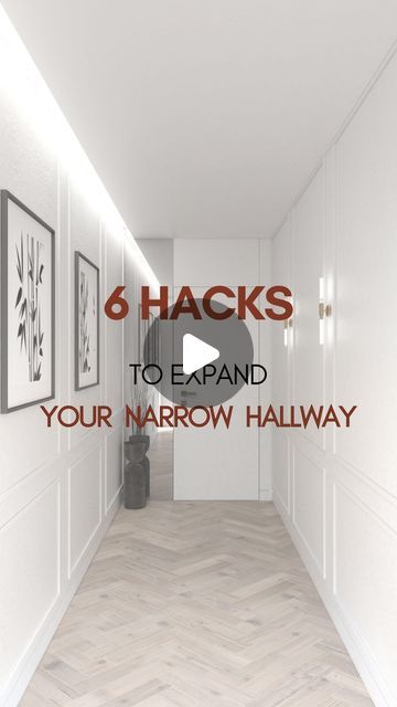 ARCHITECTURE | INTERIOR DESIGN EXPERTS on Instagram: "❗️6 HACKS TO EXPAND YOUR NARROW CORRIDOR

🛠To know more about affordable renovation  follow @jeneaulle.renovations 

When designing a home, the hallway is often overlooked. It can be challenging to decide which décor and furniture work best in a small hallway, and poor choices can make this narrow space feel even more cramped. Neglecting the hallway in your design can leave it feeling incomplete, or cause you to miss a valuable opportunity for additional storage.

📌@Jeneaulle.Renovations is on a mission to inspire and transform the notion that luxury homes are always expensive. We’ve shown that luxury is achievable even on a tight budget.

📌Follow us and discover how!

📌Would you like us to design your house? Send us a DM for projec Narrow Hallway Wardrobe, Floor Change Transition, Small Hallway Inspiration, Corridor Interior Design Home, Small Corridor Design, Hallway Hacks, Small Narrow Hallway Ideas, Home Corridor Design, Corridor Design Home