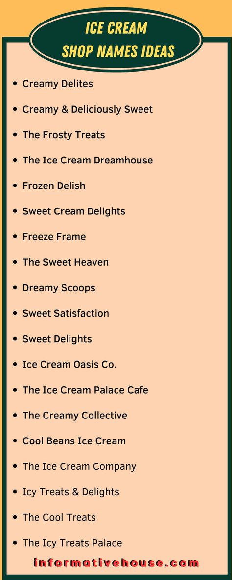 Brainstorming Delicious Ice Cream Shop Names Ideas for Your Sweet Treat Business! Ice Cream Business Names, Ice Cream Shop Names Ideas, Sweet Treat Business, Ice Cream Business Ideas, Ice Cream Shop Names, Parlour Names, Kiwi Ice Cream, Ice Cream Names, Milkshake Shop