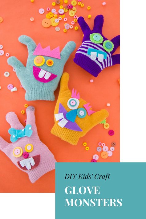 DIY Glove Monsters: The craft experts at HGTV.com show how to turn those lonely winter gloves into stuffed monster toys. Agamograph Template, Easy Winter Crafts, Recycled Crayons, Monster Toys, Night And Day, Winter Crafts For Kids, Cards Design, Handmade Valentine, Fun Crafts For Kids