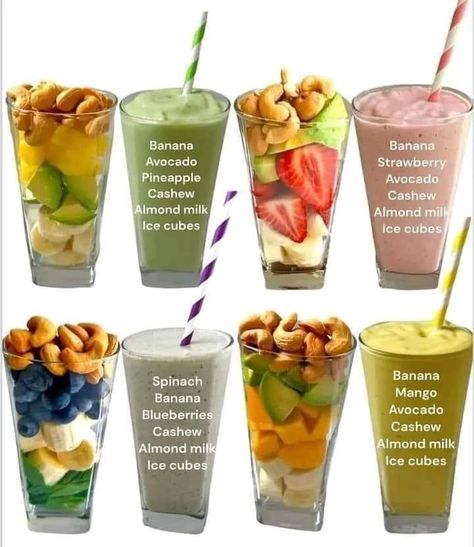 Cashew Smoothie, Smoothie Flavors, Fruit Smoothie Recipes Healthy, Smoothie Recipes Healthy Breakfast, Resep Diet, Smoothie Drink Recipes, Healthy Food Dishes, Makanan Diet, Easy Smoothie Recipes