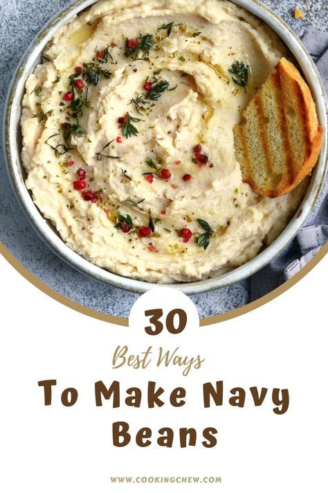 It can be tough to come up with new navy bean recipes on your own, so we’re here to help! Navy Bean Recipes Easy, Healthy Navy Bean Recipes, Navy Bean Side Dish Recipes, Recipes For Navy Beans, Recipes Using Navy Beans, Navy Bean Recipes Vegetarian, How To Cook Navy Beans, Dry Navy Bean Recipes, Dried Navy Bean Recipes