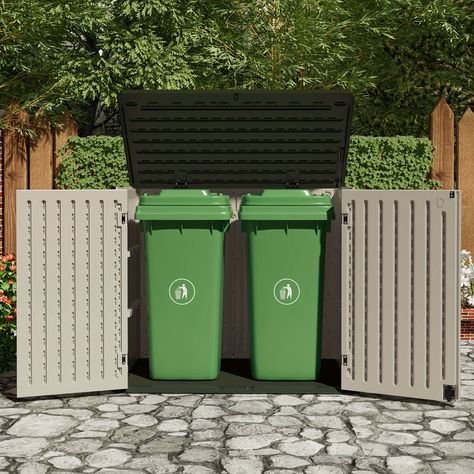 Faster shipping. Better service Outdoor Garbage Storage, Trash Can Storage Outdoor, Garbage Can Storage, Storage Outdoor, Garbage Storage, Outdoor Trash Cans, Trash Containers, Plastic Trash, Deck Designs Backyard