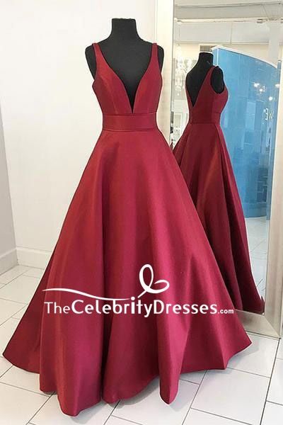 Burgundy Deep V-neck Ball Gown For Sale Military Ball Gowns, Taffeta Wedding Dress, Strapless Evening Dress, Gowns Dresses Elegant, Spaghetti Strap Prom Dress, Best Prom Dresses, Elegant Prom Dresses, Dream Dresses, Ball Gowns Evening