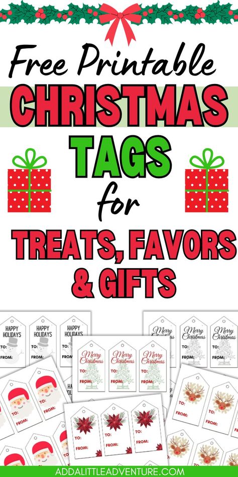 Free Printable Christmas Tags for Treats, Favors & Gifts Present Tags Christmas, Christmas Treat Tags Printable Free, Christmas Treat Packaging, To From Gift Tags Free Printables, Christmas Name Tags Printable Free, Editable Christmas Tags Free Printable, Holiday Gift Tags Printable Free, Christmas Labels Diy Tags Ideas, To And From Tags Printable