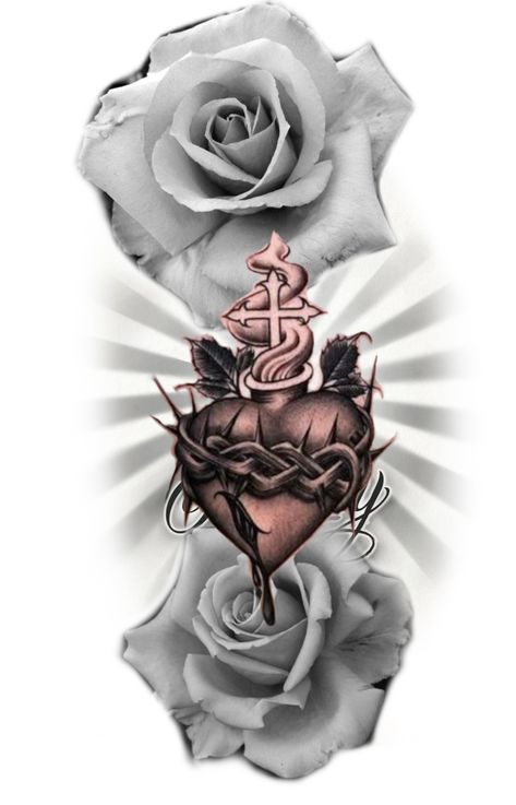 Heart Of Jesus Tattoo, Sacred Heart Of Jesus Tattoo, Clock Tattoo Design, Anchor Tattoos, Jesus Mary And Joseph, Jesus Tattoo, Clock Tattoo, Wrist Tattoos For Women, Sacred Heart Of Jesus