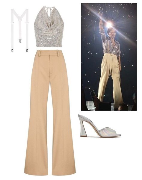 Concert Cool Outfit, Love On Tour Concert Outfits, Harry Styles Aesthetic Outfits Concert, Harrys House Tour Outfits, Harry’s House Outfit, Harry Styles Outfits Inspiration Summer, Outfit Ideas For Concerts, Harry Styles Themed Party Outfits, Harry Styles Concert Outfits Inspiration