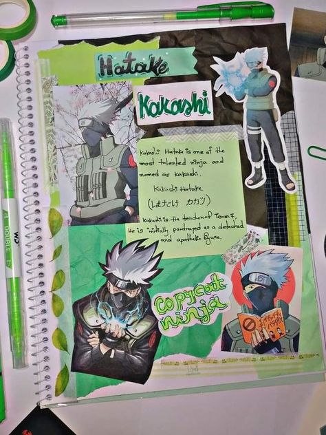 Kakashi Journal, Kakashi Drawing, Naruto Sketch Drawing, Anime Journal, Naruto Stuff, Journal Idea, Hatake Kakashi, Naruto Sketch, Scrapbook Book