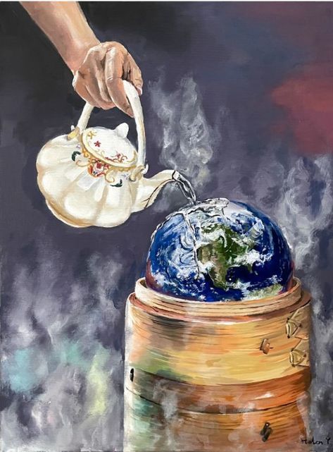 Change In Art, Humans And The Environment Art, Changing World Art, Change Images Pictures, Gcse Our World Art, Climate Action Painting, The Impact Of Globalization On World Economy Painting, Life On Land Drawings, Gcse Art Changes Theme