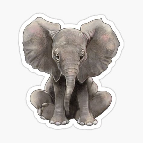 Animals Stickers, Stickers Cool, Elephant Stickers, Homemade Stickers, Tumblr Stickers, Hydroflask Stickers, Elephant Baby, Animal Stickers, Diy Stickers