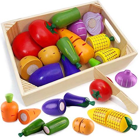 Kids Kitchen Accessories, Wooden Play Food, Food For Kids, Cooking Toys, Food Play, Play Food Set, Play Kitchens, Pretend Play Food, Wooden Food