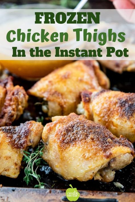 Learn how to make Frozen Chicken Thighs in the instant pot. This easy & healthy chicken recipe saves time using an electric pressure cooker or instapot. #frozenchickenrecipe #instantpotfrozenchickenthighs #frozenchickenthighs #frozenchickeninstantpot #instapotfrozenchickenthighs #createkidsclub Pressure Cooker Chicken Thighs, Healthy Chicken Recipe, Easy Healthy Chicken, Chicken Tinga, Bone In Chicken Thighs, Cooking Frozen Chicken, Bone In Chicken, Healthy Chicken Recipes Easy, Pressure Cooker Chicken