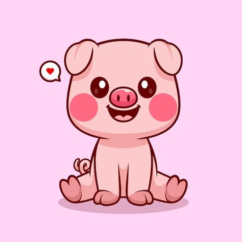 Catalyststuff | Freepik Pig Sitting, Cute Pig, Animal Nature, Graphic Resources, Nature