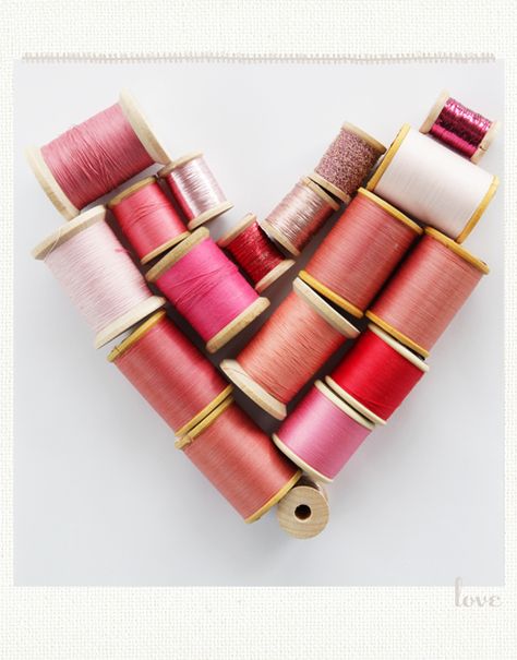 Thread Heart Spools Of Thread, I Believe In Pink, I Love Heart, My Funny Valentine, Thread Spools, Creative Blog, Tickled Pink, Happy Heart, Everything Pink