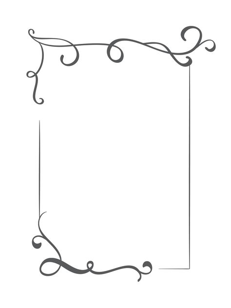 Download Vintage decorative hand drawn frame and borders. Design illustration for book, greeting card, wedding, print Vector Art. Choose from over a million free vectors, clipart graphics, vector art images, design templates, and illustrations created by artists worldwide! Poster Borders Ideas, Best Boarder Designs For Project, Nice Borders Design On Paper, Nice Border Designs For Project, Vintage Project Design, Artistic Borders Design, Card Border Ideas, Design For Letter Card, Letter Design Ideas Cards Vintage