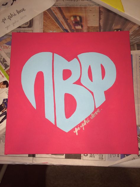 Pi phi love Pi Phi Painting Ideas, Pi Beta Phi Painting, Pi Phi Canvas Paintings, Pi Phi Painting, Sorority Crafts Letters, Pi Beta Phi Canvas, Pi Phi Canvas, Alpha Chi Omega Canvas, Pi Beta Phi Crafts