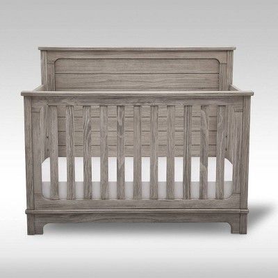 Simmons Kids' Slumbertime Monterey 4-in-1 Convertible Crib - Rustic White : Target Rustic Nursery Furniture, Farmhouse Style Nursery, Baby Cribs Convertible, Modern Crib, Toddler Crib, Rustic Nursery, Nursery Baby Room, Convertible Crib, Nursery Inspiration