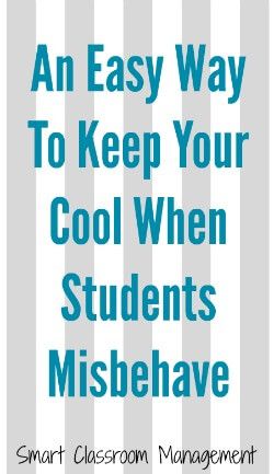 An Easy Way To Keep Your Cool When Students Misbehave - Smart Classroom Management Smart Classroom, Planning School, Classroom Discipline, Art Classroom Management, Teaching Classroom Management, Substitute Teaching, Classroom Behavior Management, Behaviour Management, Classroom Management Tips