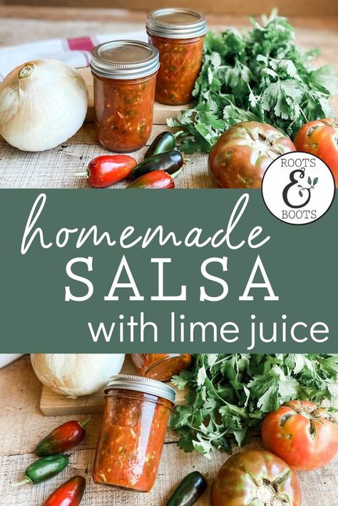 Salsa With Cilantro Recipe For Canning, Canning Salsa Recipes With Cilantro, Salsa With Lime Juice, Canning Habanero Salsa, Jalapeno Salsa Recipe Canning, Canning Salsa Recipes, Homemade Canned Salsa, Homesteader Recipes, Salsa Recipe For Canning