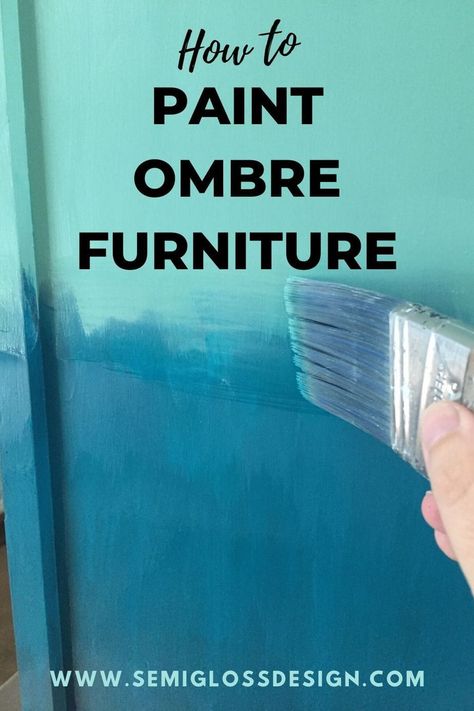 Creating blended ombre furniture is easier than you think! Learn how to accomplish this look on a dresser for a beautiful furniture makeover. Upcycling, Ombre Furniture, Blended Ombre, Painted China Cabinets, Ombre Paint, Distressed Furniture Painting, Kitchen Cabinets And Countertops, Painted Furniture Colors, Boho Furniture