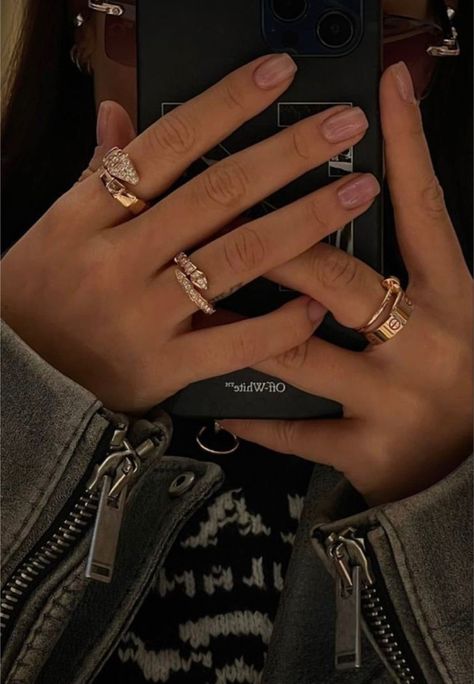 Cartier Ring Stack, Jewelry Bulgari, Bvlgari Ring, Bulgari Jewelry, Cartier Love Ring, Bvlgari Jewelry, Bvlgari Serpenti, Dope Jewelry, Ring Stack