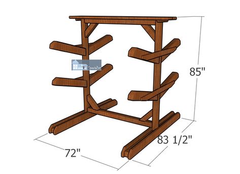 7 Kayak Storage Rack Plans Kayak Rack Diy Wood, Diy Kayak Storage Rack, Kayak Rack Diy, Diy Kayak Storage, Kayak Stand, Kayak Storage Rack, Pavilion Plans, Diy Gazebo, Kayak Storage