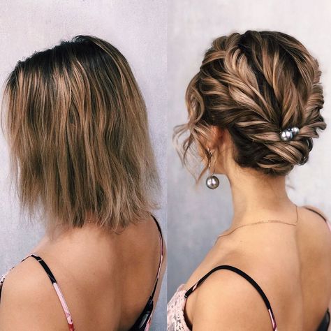 Terrific Shoulder Length Hairstyles To Make Your Look Special ★ Short Hair Updo Easy, Shoulder Length Hairdos, Fine Hair Updo, Thin Hair Updo, Shoulder Length Hairstyles, Short Hair Up, Styles For Thin Hair, Trendy Hair Styles, Wedding Hair Up