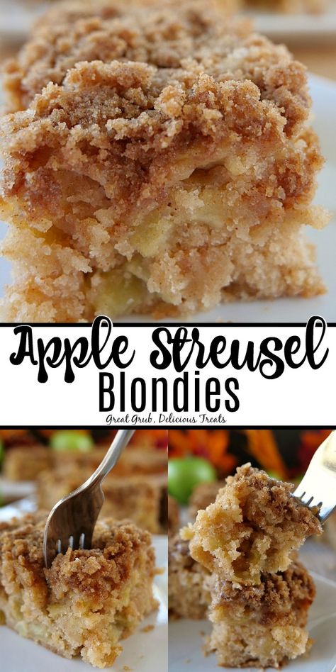 Green Apples Dessert, Apple Recipes Dessert, Apple Blondies Recipe, Green Apple Recipes, Apple Desserts Easy, Apple Streusel, Walnut Recipes, Apple Dessert Recipes, Blondies Recipe