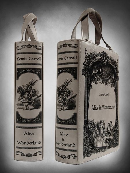 Alice in Wonderland Book Bag! Alice In Wonderland Bag, Steampunk Alice In Wonderland, Alice In Wonderland Book, Book Purse, Book Bags, Lewis Carroll, Adventures In Wonderland, Book Bag, Gothic Lolita