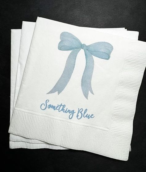 Amazon.com: Generic Something Blue Blue Bow Bridal Shower Brunch - Dinner Napkins Set of 25, White : Home & Kitchen Blue Bridal Shower Themes, Blue Bachelorette, Bridesmaids Brunch, Bachelorette Cocktails, Something Blue Bridal, White Bridal Shower, Paper Cocktail Napkins, Blue Bridal Shower, Bridal Shower Brunch