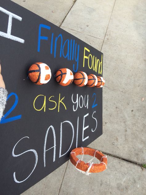 Sadie Hawkins poster idea Asking Someone To Sadies, Sadie Hawkins Dance Posters, Basketball Sadies Poster, Sadies Sign Ideas, Sadie’s Hawkins Posters, Sadie Hawkins Proposals Basketball, Winter Formal Proposal Basketball, Sadie Hawkins Posters, Basketball Sadies Proposals