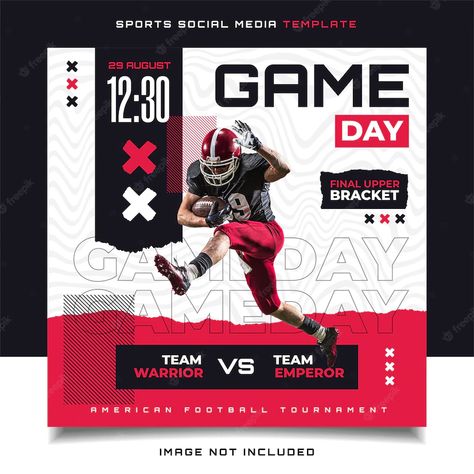 Game Day Graphics Design, Sports Social Media Post, Game Day Social Media Graphics, Next Game Football Design, Sport Banner Design, Game Day Post, Game Day Flyer, Football Social Media Design, Game Day Banner