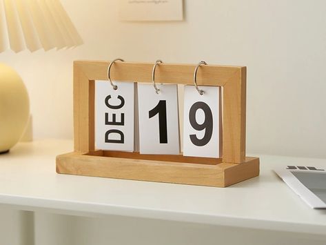 Rustic Wooden Vintage Desk Calendar - Office Date Display and Desktop Scheduler by ByGalataDesigns on Etsy Vintage Desk Calendar, Framed Calendar, Wood Calendar, Flip Calendar, Wooden Calendar, Iron Ring, Desktop Calendar, Perpetual Calendar, Vintage Desk