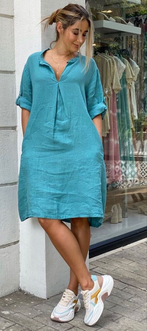 Beautiful Dresses Casual, Linen Dresses Summer Chic, Free Size Clothing, Cotton Dress Summer Casual, Linen Style Fashion, Dress Summer Casual, Casual Cotton Top, Trendy Dresses Summer, Linen Fashion