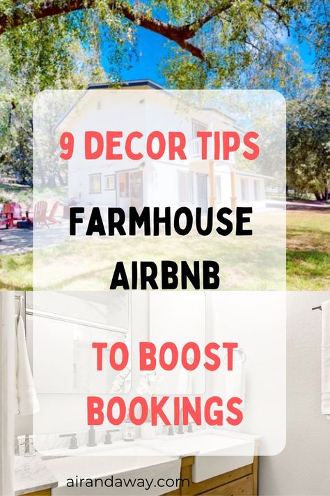 Charming farmhouse decor tips to turn your Airbnb into a farmhouse paradise. Guests will love these cozy touches! #AirbnbFarmhouse #FarmhouseParadise #CharmingDecor Farmhouse Airbnb Decor, Air Bnb Ideas Decor, Farmhouse Airbnb, Airbnb Decor Room Ideas, Bnb Decor, Decorate Airbnb, Cozy Airbnb, Farmhouse Rental, Small Wedding Decor