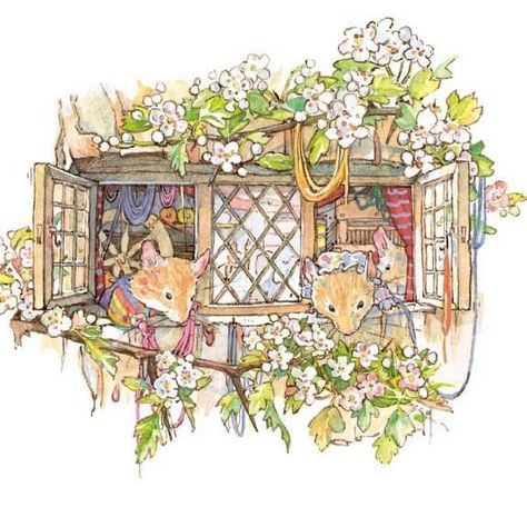 Hedge Drawing, Cozy Anthropomorphism, Bramble Hedge, Weavers Cottage, Medieval Projects, Jill Barklem, Brambly Hedge, Illustration Noel, Cottage Art