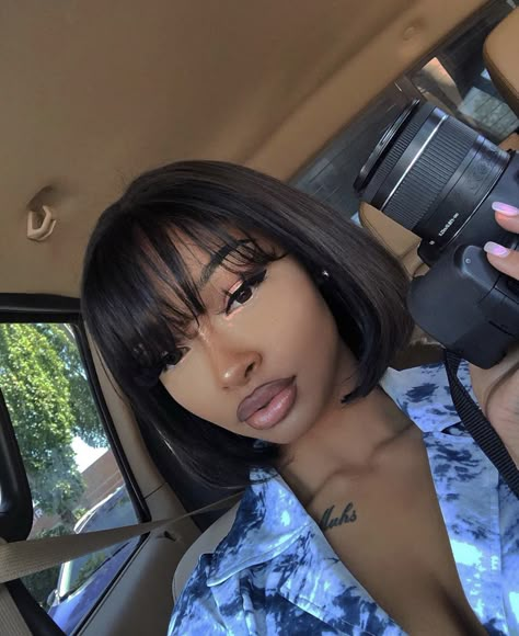 Short Bobs With Bangs, Weak Hair, Hair Wigs For Black Women, Virgin Hair Wigs, Wig With Bangs, Short Bob Wigs, Human Hair Wig, Straight Human Hair, Long Hair Cuts