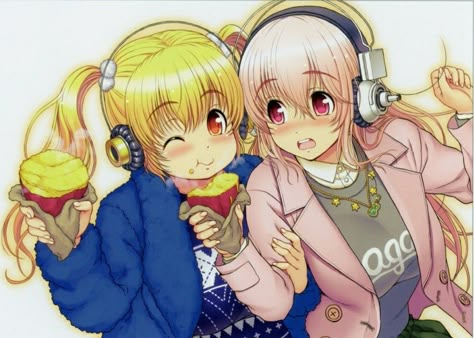 Super sonico & pochaco ☆ Super Sonico Matching Icons, Super Sonico X Super Pochaco, Super Pochaco And Super Sonico Matching Pfp, Super Pochaco Figurines, Super Sonico Swimsuit, Super Sonico Official Art, Super Sonico Wallpaper Pc, Super Pochaco And Super Sonico, Super Sonico Matching Pfp