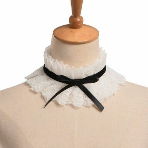 Costume Collar, Cinema Ideas, Secret Cinema, Clown Collar, Circus Performer, Victorian Collar, Ruff Collar, Gothic Lace, White Choker