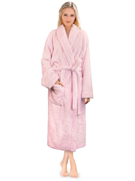 PRICES MAY VARY. Designed to be used as comfortable robe or bathrobe at your home. Our shaggy long robe has the perfect fit and comes with a waist strap so you can adjust for perfect fit and 2 side pockets to keep all your essentials! FLUFFY TEDDY SHERPA FLEECE ROBE Our Premium Women Fleece Long Robe is soft on your skin, lightweight, and keeps you warm. We made the robe of fluffy teddy sherpa fabric to make it cozy with an elegant touch! PERFECT GIFT: Ideal present for family or friends for bir Womens Bathrobes, Terry Robe, Fleece Robe, Soft Robes, Belted Robe, Lounge Robes, Hooded Robe, Cozy Loungewear, Old Rose