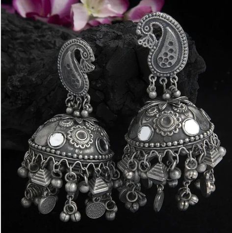 Discover Glamaya's Chic Lightweight Oxidised Black Jhumka Earrings at just ₹449.00! 🛍️ Up to 85% Off Storewide + Extra 15% Off with code SUMMERSALE15. 🎉 Free shipping across India. 📦 Cash on delivery option available. 💰 Shop now on glamaya.com! #glamaya #freeshipping #necklaces #jewelry #earrings #fashion #antiquejewelry #oxidizedjewelry #jhumkas #jhumka #jewellerydesign #onlinejewellery #trendy #handmadejewelry #indianwedding #indianjewelry #indianbridaljewellery #finejewellery #oxidisedea... Black Jhumka, Oxidised Jhumka, Indian Bridal Jewellery, Pretty Jewelry Necklaces, Fancy Sarees Party Wear, Light Weight Jewelry, Girly Accessories, Stylish Dress Book, Oxidised Jewellery