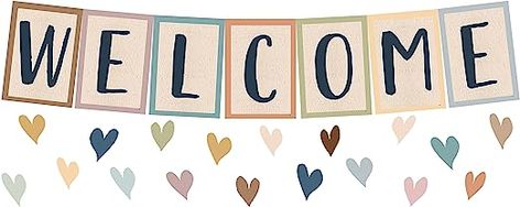 Amazon.com: Teacher Created Resources Everyone is Welcome Welcome Bulletin Board Set : Office Products Welcome Back To Work Office Decorations, Welcome Back To Work, Welcome Bulletin Board, Welcome Bulletin Boards, Calendar Bulletin Boards, Giant Letters, Welcome Design, Be Kind To Everyone, Work Office Decor