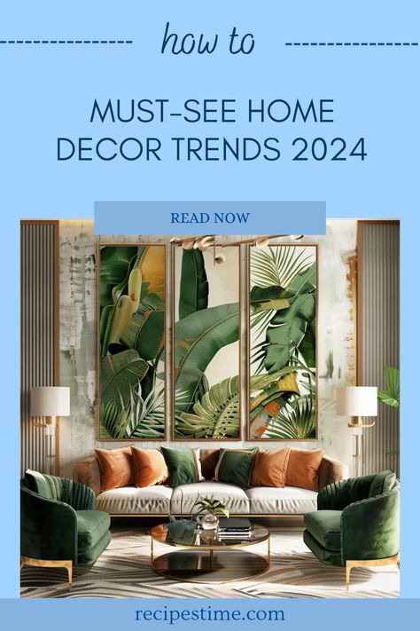 Explore the hottest home decor trends that will dominate in 2024! From bold colors to natural materials, this list highlights exciting designs, eco-friendly elements, and innovative styles that will elevate your living space. Whether you’re refreshing a single room or reimagining your whole home, this guide will inspire you with beautiful ideas and practical tips to create a stylish, modern atmosphere. Get ready to give your home a fresh look with these captivating decor inspirations! 2025 House Decor Trends, Living Room Design 2024, 2024 Home Design Trends, Living Room 2024 Trends, 2024 Living Room Decor Trends, Vintage Home Design, Fall Bedroom Ideas, Mountains Flowers, Fw 2024