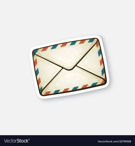 Envelope Sticker Printable, Envelope Clipart, Envelope Illustration, Letters Stickers, Envelope Sticker, Vintage Mail, Vintage Envelope, Mail Envelope, Message Envelope