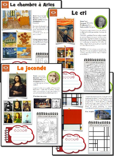 [Histoire de l'art] Rituel avec fiches : L'oeuvre d'art de la semaine Art Montessori, Classe D'art, Montessori Art, French Activities, French Classroom, History Painting, Cycle 3, History Projects, History Teachers