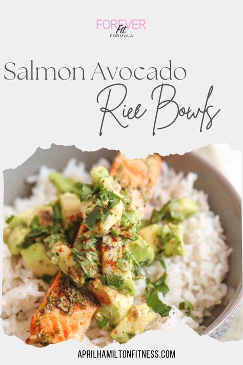 Macro Friendly Salmon Recipes, Marco Friendly Recipes, Easy Macro Friendly Recipes Dinner, Salmon Avocado Rice Bowl, Simple Macro Meals, Macro Friendly Recipes Breakfast, Macro Dinner Recipes, Macro Friendly Lunch Ideas, Macro Friendly Lunch