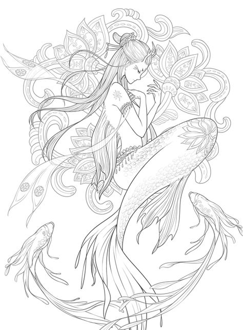 Mermaid Tattoo Designs, Mermaid Coloring Book, Manga Coloring Book, Mermaid Drawings, Adult Coloring Designs, Mermaid Tattoo, Mermaid Coloring Pages, Mermaid Coloring, Beautiful Mermaids