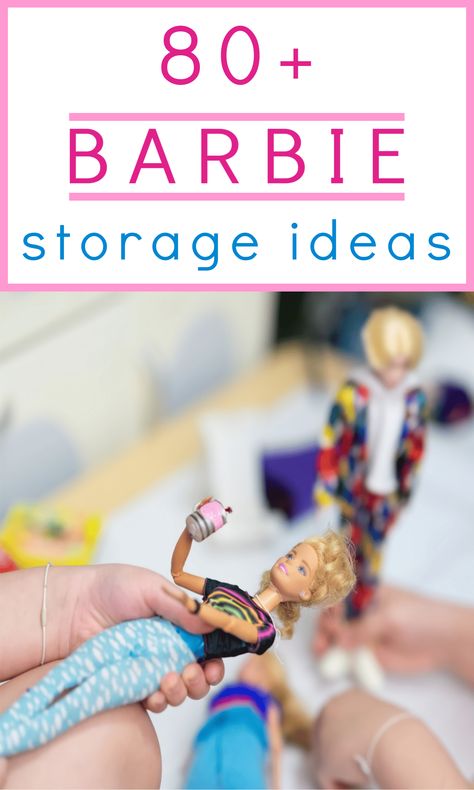 Barbie Doll Accessory Storage, Barbie Playset Storage, Barbie Stand Diy, Barbie Corner Playroom, Barbie Organizer Ideas, Barbie Toys Organization Ideas, Polly Pocket Storage Ideas, How To Organize Barbies And Accessories, Diy Barbie Storage Ideas